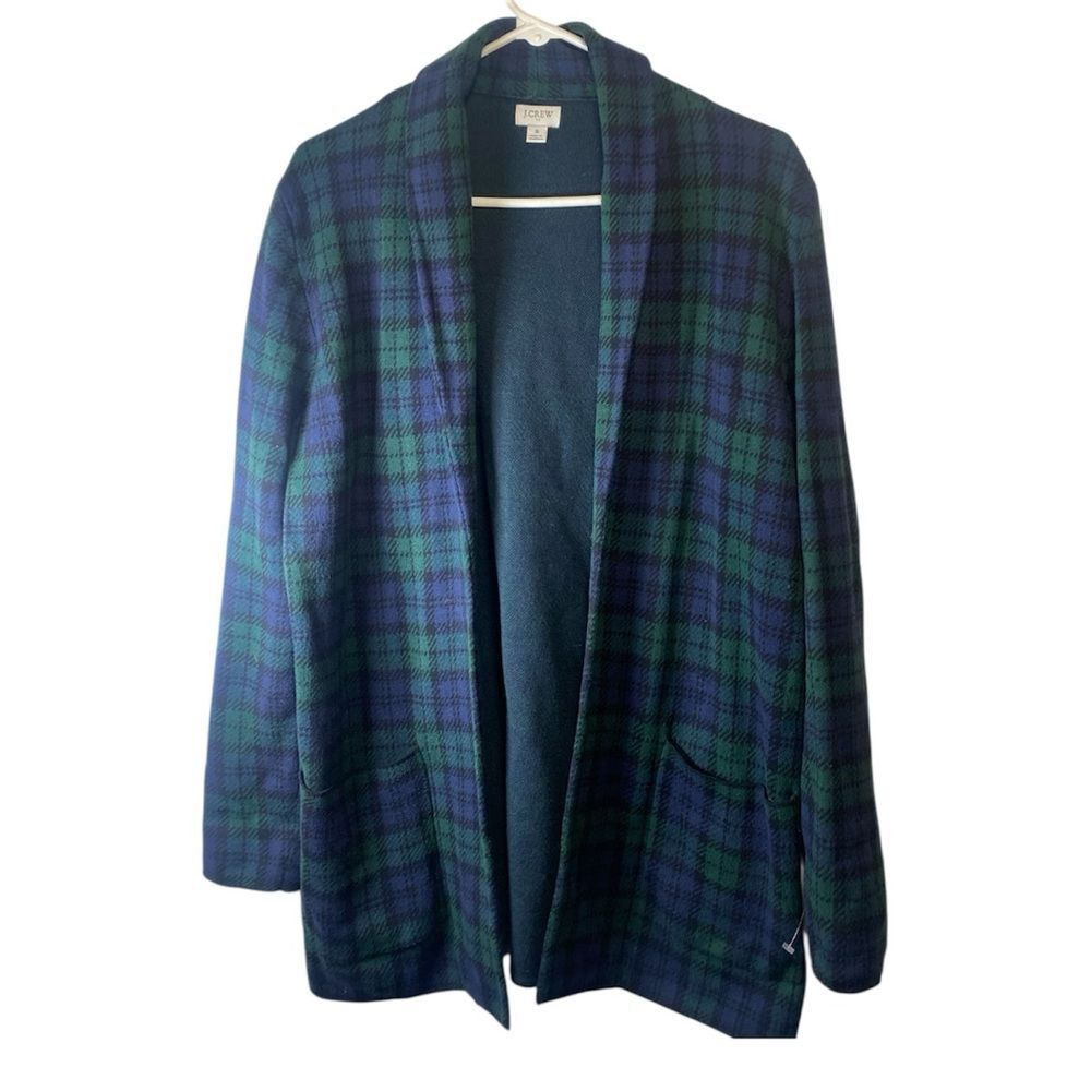 J. Crew Women's Tartan Blazer - Navy and Emerald - Picture 1 of 5